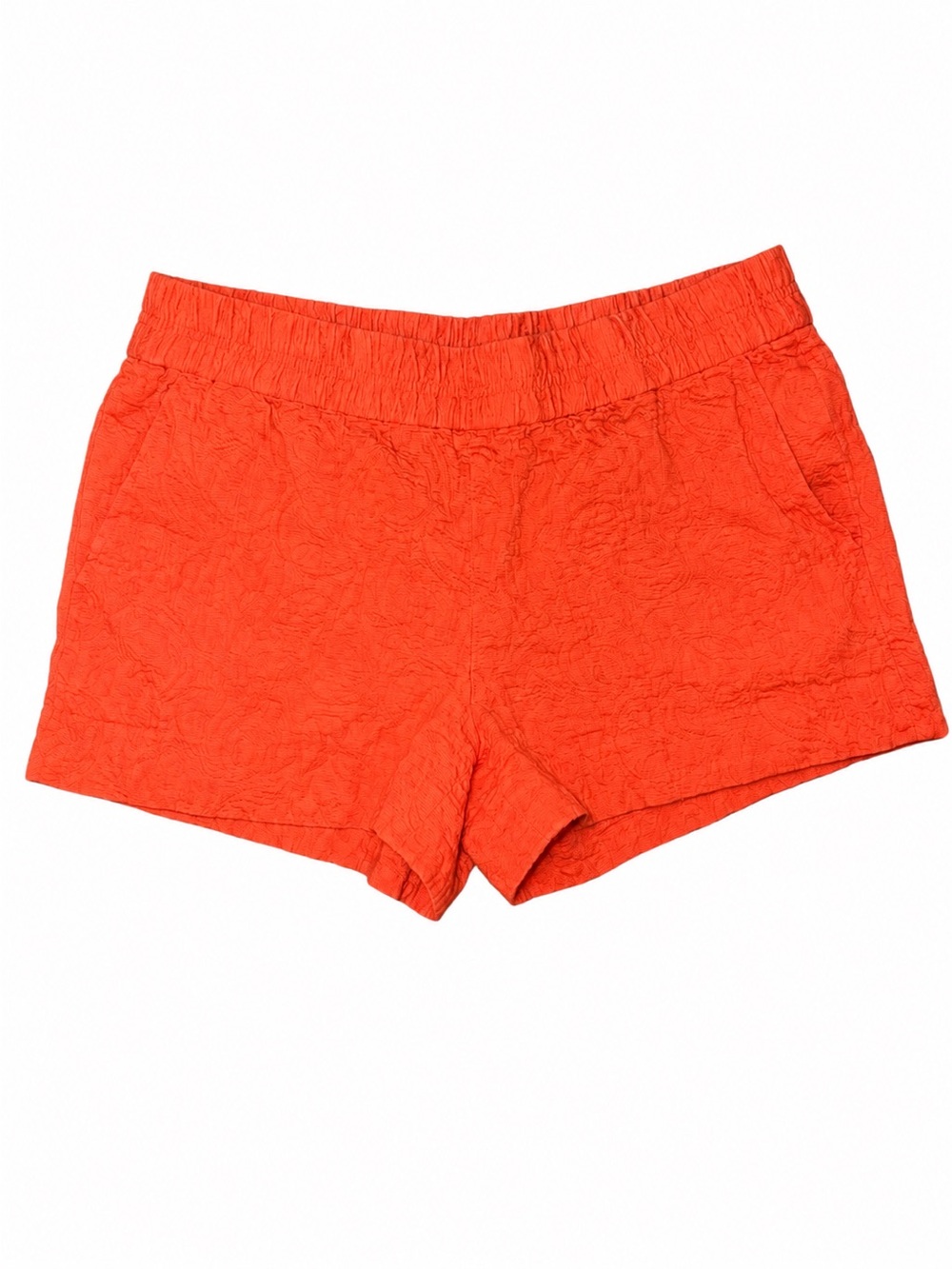 J. Crew Bright Orange Textured High-Waist Pull-On Shorts